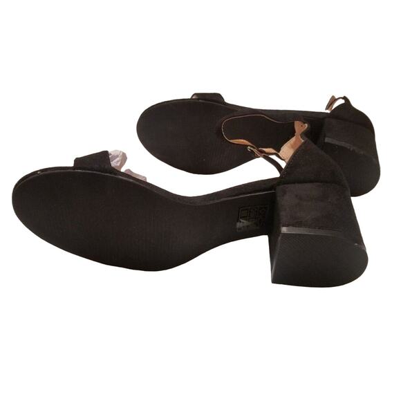 NWTs - DREAM PAIRS Women's Black Suede Chunk High Heel Pump Sandals Size 5 - Picture 7 of 9